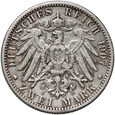 Niemcy, Wirtembergia, Wilhelm II, 2 marki 1907 F, Stuttgart