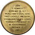 USA, medal wybity na pamiątkę śmierci Kennedy'ego  