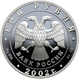 Rosja, 3 ruble 2002, Zimowe Igrzyska Olimpijskie- Bieg narciarski