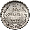 Rosja, Aleksander II, 10 kopiejek 1876 СПБ-HI, Petersburg