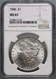 #AJ# USA, dolar 1886, Filadelfia, Morgan, NGC MS63