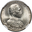 Niemcy, 2 marki 1913 A, 25 rocznica panowania Wilhelma II, NGC MS65