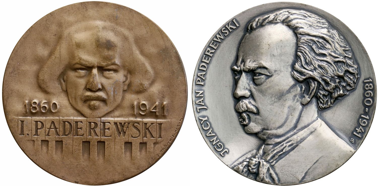 Polska, lot 2 sztuk medali Ignacy Jan Paderewski