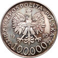 #AJ# Polska, III RP, 100000 złotych 1990, Solidarność, typ A