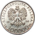 Polska, III RP, 100000 złotych 1990, Solidarność, Typ A 