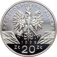 Polska, III RP, 20 złotych 1999, Wilki