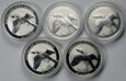 Australia, 5 x 1 dolar 2011, Kookaburra, 5 uncji srebra