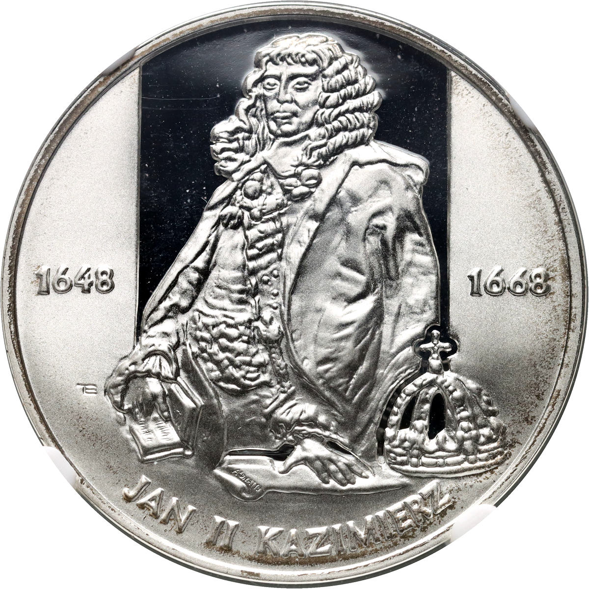 Polska, 10 zł 2000, Jan II Kazimierz, półpostać, NGC PF69