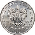 #AJ# Polska, III RP, 100000 złotych 1990, Solidarność, typ A