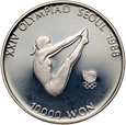 Korea Południowa, 10000 won 1987, Skoki do wody, uncja srebra
