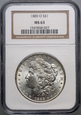 #AJ# USA, dolar 1885 O, Morgan, NGC MS63