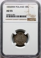 Polska, Zabór rosyjski, Mikołaj I, 10 groszy 1836 MW, NGC AU55