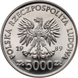 #AM# PRL, 5000 zł 1989, Toruń Kopernik, próba, nikiel