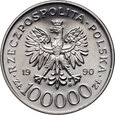 #AM# Polska, 100000 złotych 1990, Solidarność, 27 mm, nikiel