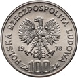 #AM# Polska, PRL, 100 zł 1978, Bóbr w trawie, próba, nikiel