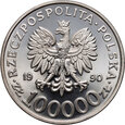 #AJ# Polska, III RP, 100000 złotych 1990, Solidarność, typ A