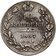 Rosja, Mikołaj I, 10 kopiejek, 1837 rok, СПБ-НГ