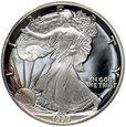 USA, 1 dolar 1990 S, Silver Eagle, stempel lustrzany (Proof)