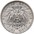 318. Saksonia, Fryderyk August III, 3 marki 1913 E, Bitwa pod Lipskiem