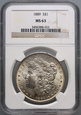 #AJ# USA, dolar 1889, Filadelfia, Morgan, NGC MS63