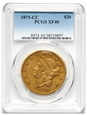 USA, 20 dolarów 1875 CC, Liberty, PCGS XF40