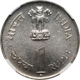 Indie, zestaw, 50 pais i 1 rupia 1964, Jawaharlal Nehru, NGC MS64/PF65