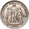 Francja, 5 franków 1875 A, Paryż, Herkules