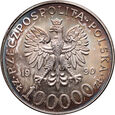 #AJ# Polska, III RP, 100000 złotych 1990, Solidarność, typ A