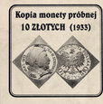 Polska, 10 złotych 1933, Sobieski-klipa, próba, KOPIA