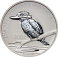 Australia, Elżbieta II, 10 dolarów 2007, Kookaburra, 10 uncji srebra