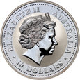 Australia, Elżbieta II, 10 dolarów 2007, Kookaburra, 10 uncji srebra