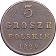 Królestwo Kongresowe, Mikołaj II, 3 grosze 1829 FH