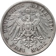 Niemcy, Bawaria, Otto, 3 marki 1909 D, Monachium