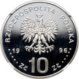 Polska, III RP, 10 zł 1996, Zygmunt II August, popiersie, NGC PF69