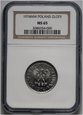 Polska, PRL, 1 złoty 1974, NGC MS65