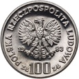 #AM# Polska, PRL, 100 zł 1983, Niedźwiedź, próba, nikiel