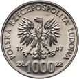 #AM# Polska, PRL, 1000 zł 1987, Wratislavia, próba, nikiel