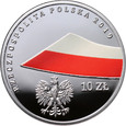 #AI# Polska, 10 złotych 2019, 100-lecie polskiej flagi państwowej