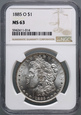 #AJ# USA, dolar 1885 O, Morgan, NGC MS63