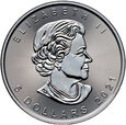 Kanada, Elżbieta II, 5 dolarów 2021, Liść klonu, uncja srebra