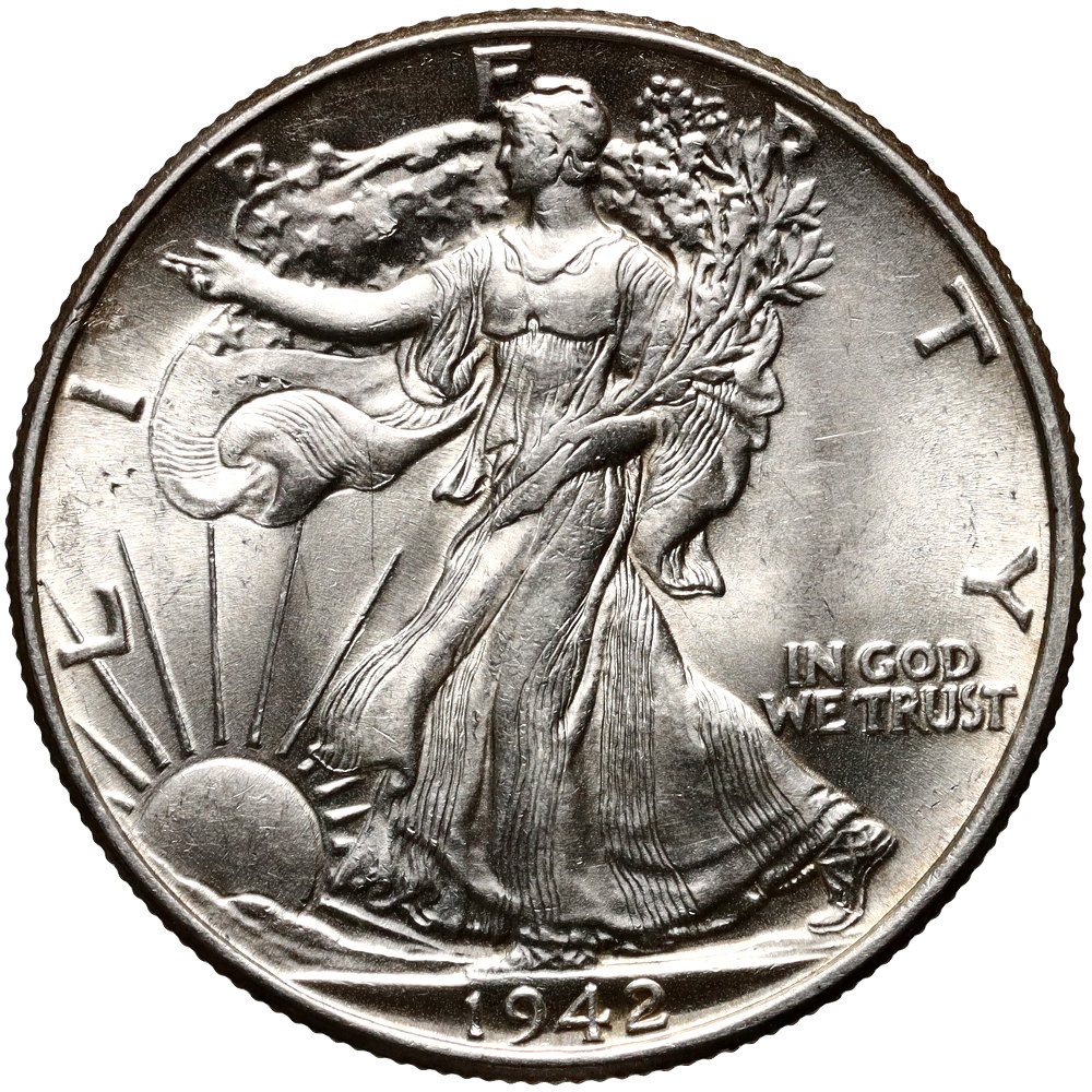 USA, 1/2 dolara 1942, Walking Liberty 