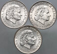 #Aj# Holandia, Juliana, 3 x 1 gulden 1957, 1965, 1966