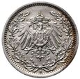 55. Niemcy, Wilhelm II, 1/2 marki 1918 A