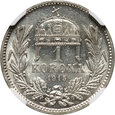 Węgry, Franciszek Józef I, 1 korona 1915 KB, Kremnica, NGC MS62