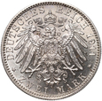 306. Niemcy, Bawaria, 2 marki 1911 D, 90. urodziny księcia Luitpolda