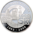 Słowacja,1000 koron 2008, stempel lustrzany