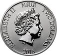 08. Niue, 2 dolary 2018, Gwiezdne wojny-szturmowiec, 1 uncja srebra