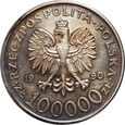 #AJ# Polska, III RP, 100000 złotych 1990, Solidarność, typ A