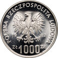 Polska, PRL, 1000 złotych 1987, Olimpiada 1988- Bieg Narciarski