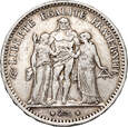Francja, 5 franków 1874 A, Paryż, Herkules